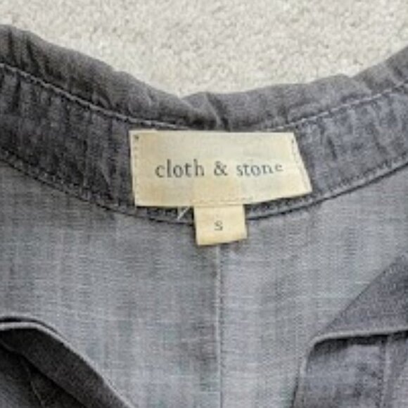 Anthropologie Cloth & Stone Button Shirt - Gray - SUPER SOFT Size S - Picture 4 of 12
